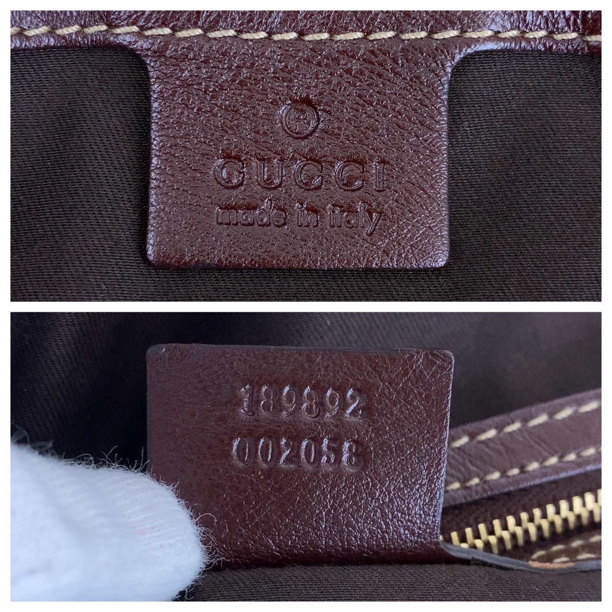 GUCCI Handbag 189892 GG canvas Beige Brown Gold Metal