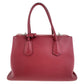 PRADA Tote Bag leather Red Silver Metal Safiano Triangle With logo