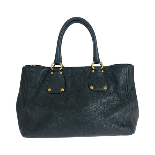 PRADA Tote Bag 208 leather Black Gold Metal Vitterodino