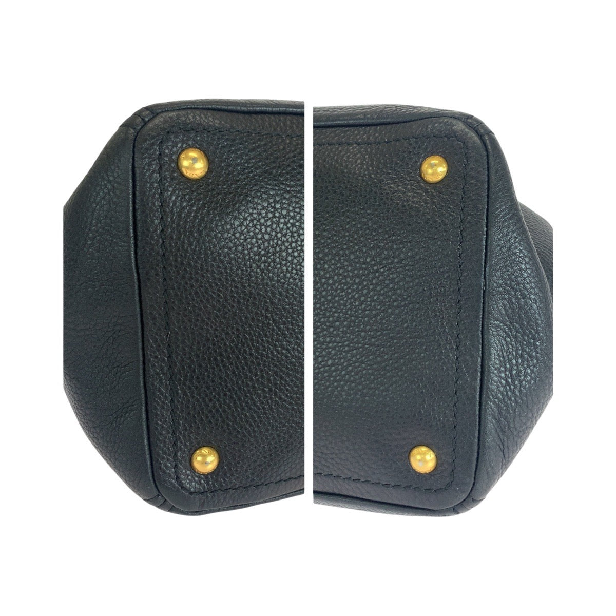 PRADA Tote Bag 208 leather Black Gold Metal Vitterodino