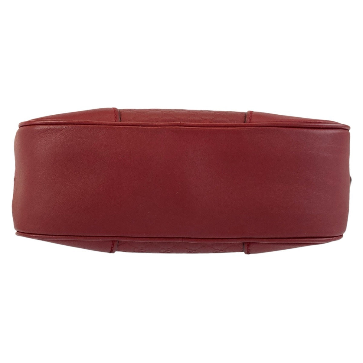 GUCCI Shoulder Bag 449413 leather Red Gold Metal Shoulder Bag pochette Micro Guccisima Women Used Authentic