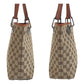 GUCCI Tote Bag 120840 GG canvas Beige Brown SilverMetal