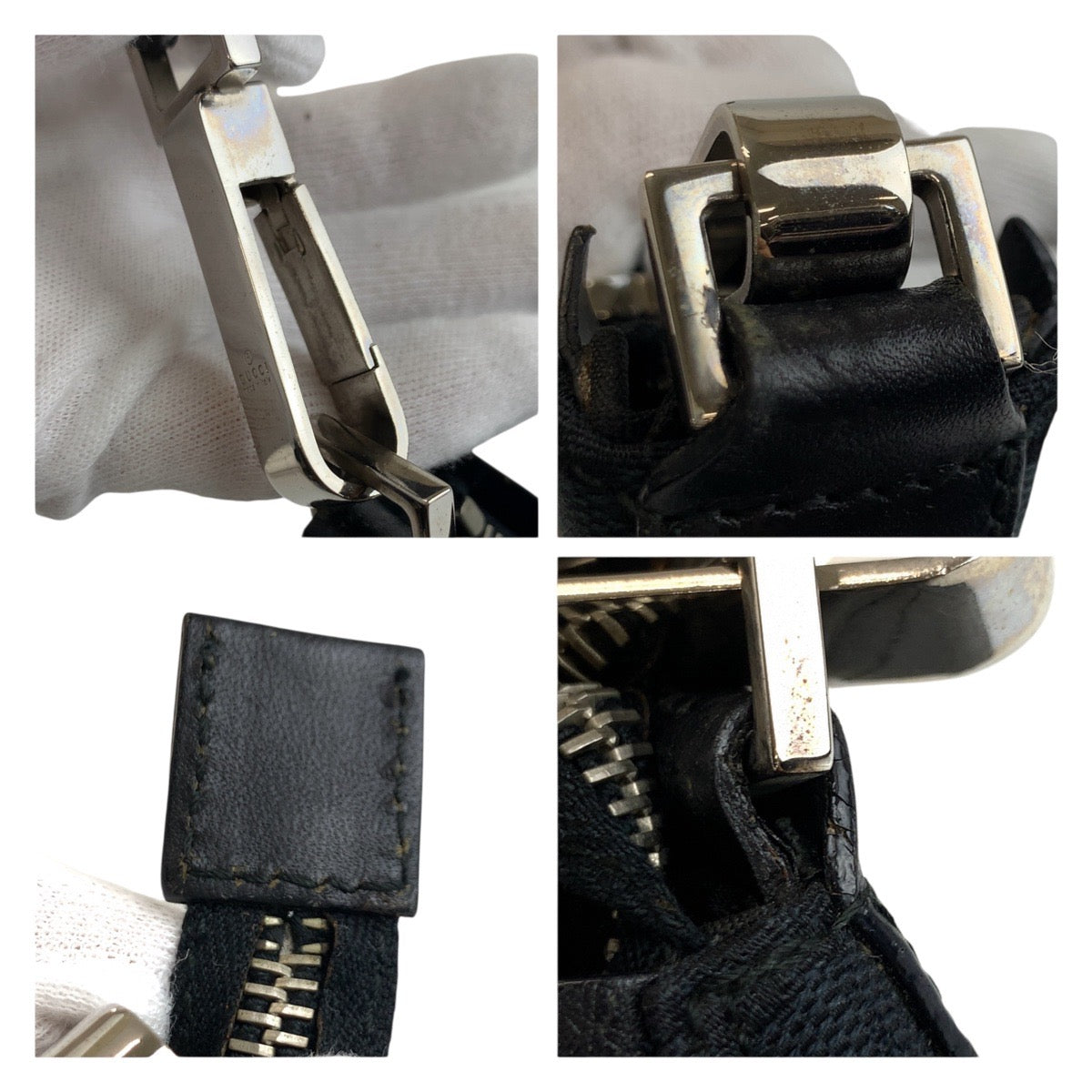 GUCCI Shoulder Bag 000 0602 GG canvas black
