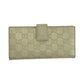 GUCCI Long Wallet Purse 256933 leather Ivory Gold Metal Guccisima Mayfair ribbon