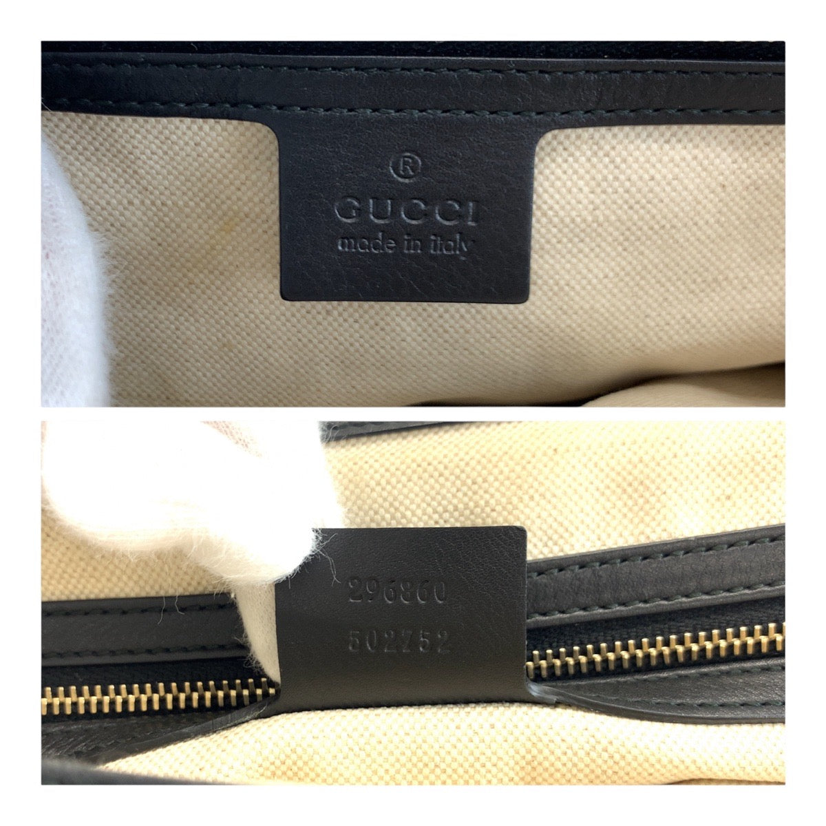 GUCCI Handbag 296860 leather Black GoldMetal Bamboo