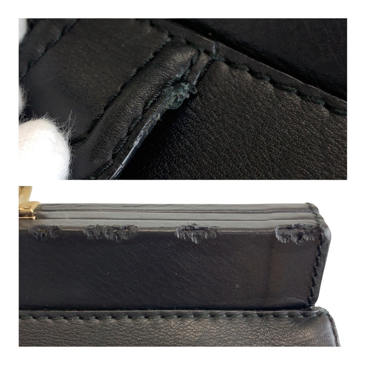 GUCCI Handbag 296860 leather Black GoldMetal Bamboo
