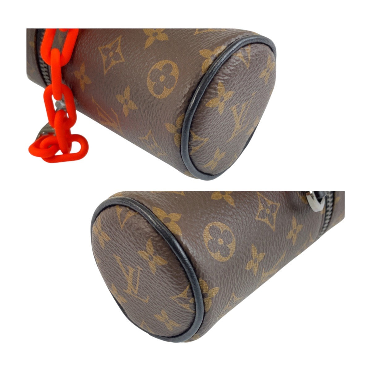 LOUIS VUITTON Pouch M00966 PVC Brown Orange SilverMetal Monogram Barrel