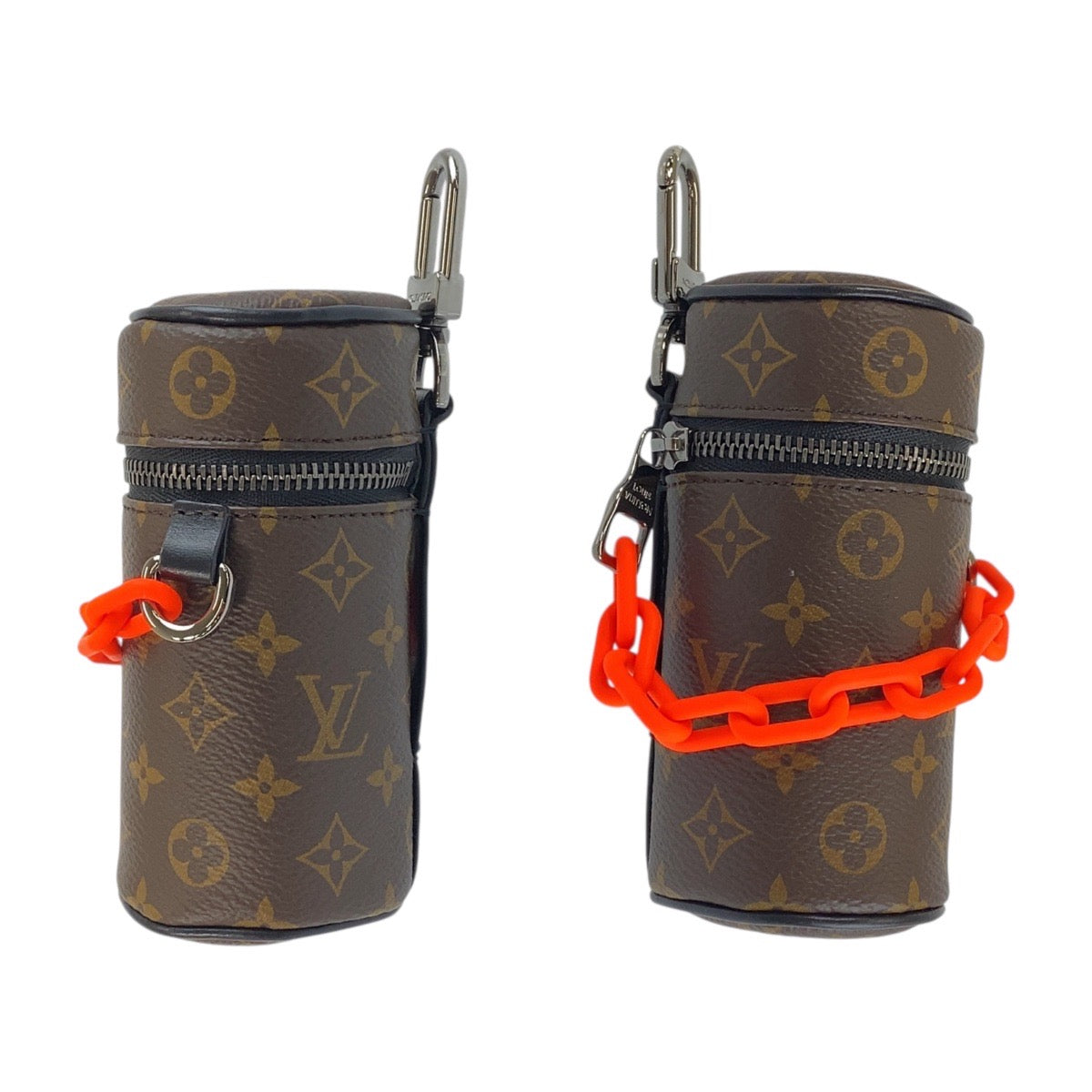 LOUIS VUITTON Pouch M00966 PVC Brown Orange SilverMetal Monogram Barrel