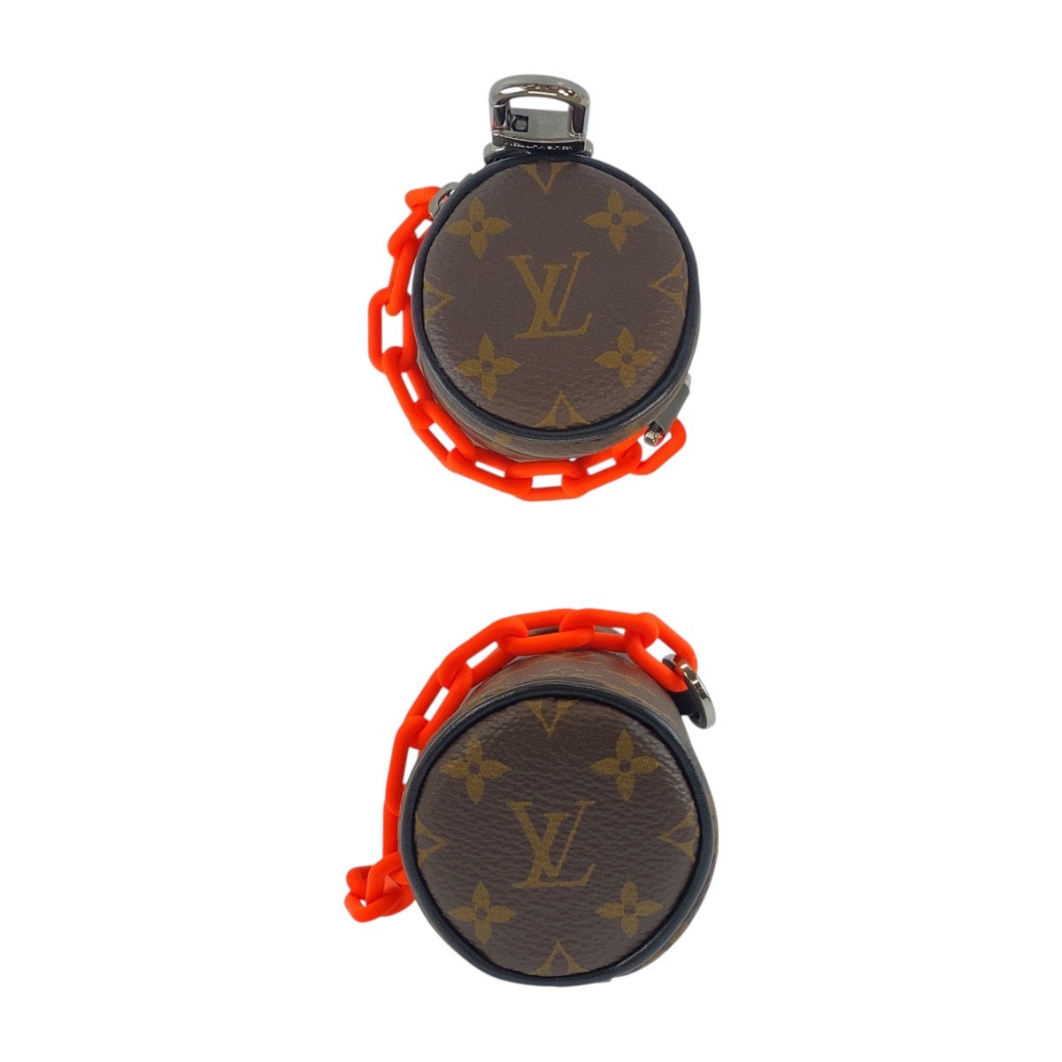 LOUIS VUITTON Pouch M00966 PVC Brown Orange SilverMetal Monogram Barrel