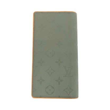 LOUIS VUITTON Long Wallet Purse M63236  leather Gray Brown SilverMetal Long Wallet Purse Monogram titanium Portefeuille Braza mens Used Authentic