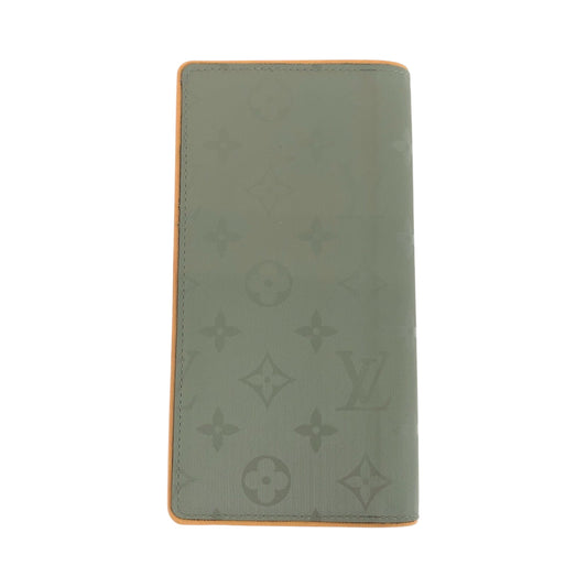 LOUIS VUITTON Long Wallet Purse M63236  leather Gray Brown SilverMetal Long Wallet Purse Monogram titanium Portefeuille Braza mens Used Authentic