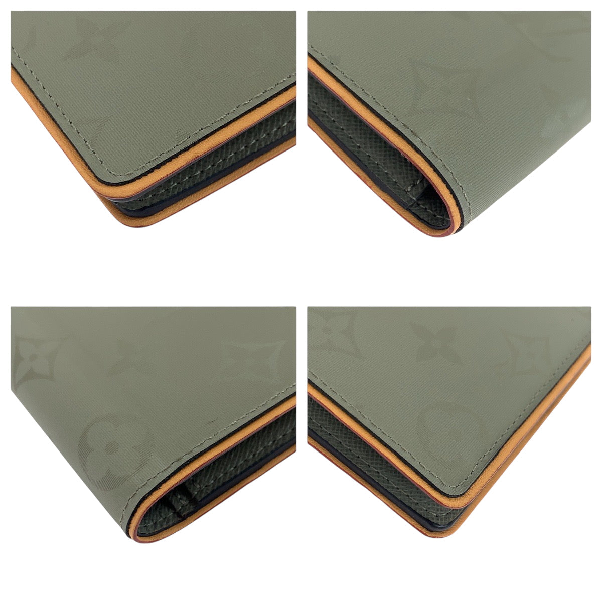 LOUIS VUITTON Long Wallet Purse M63236  leather Gray Brown SilverMetal Long Wallet Purse Monogram titanium Portefeuille Braza mens Used Authentic