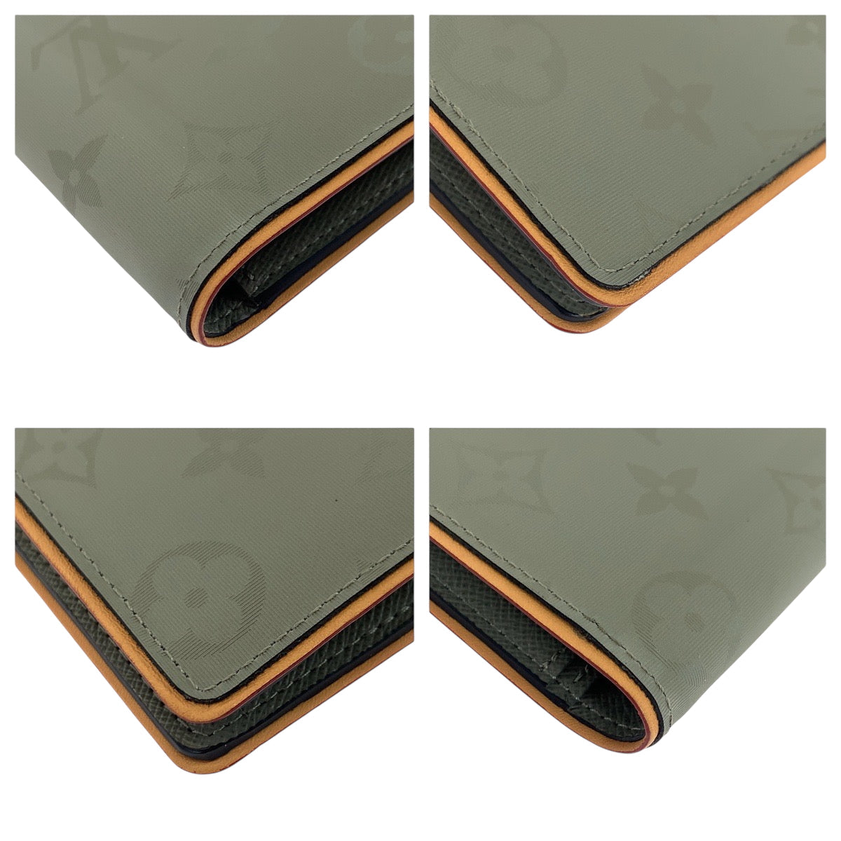 LOUIS VUITTON Long Wallet Purse M63236  leather Gray Brown SilverMetal Long Wallet Purse Monogram titanium Portefeuille Braza mens Used Authentic
