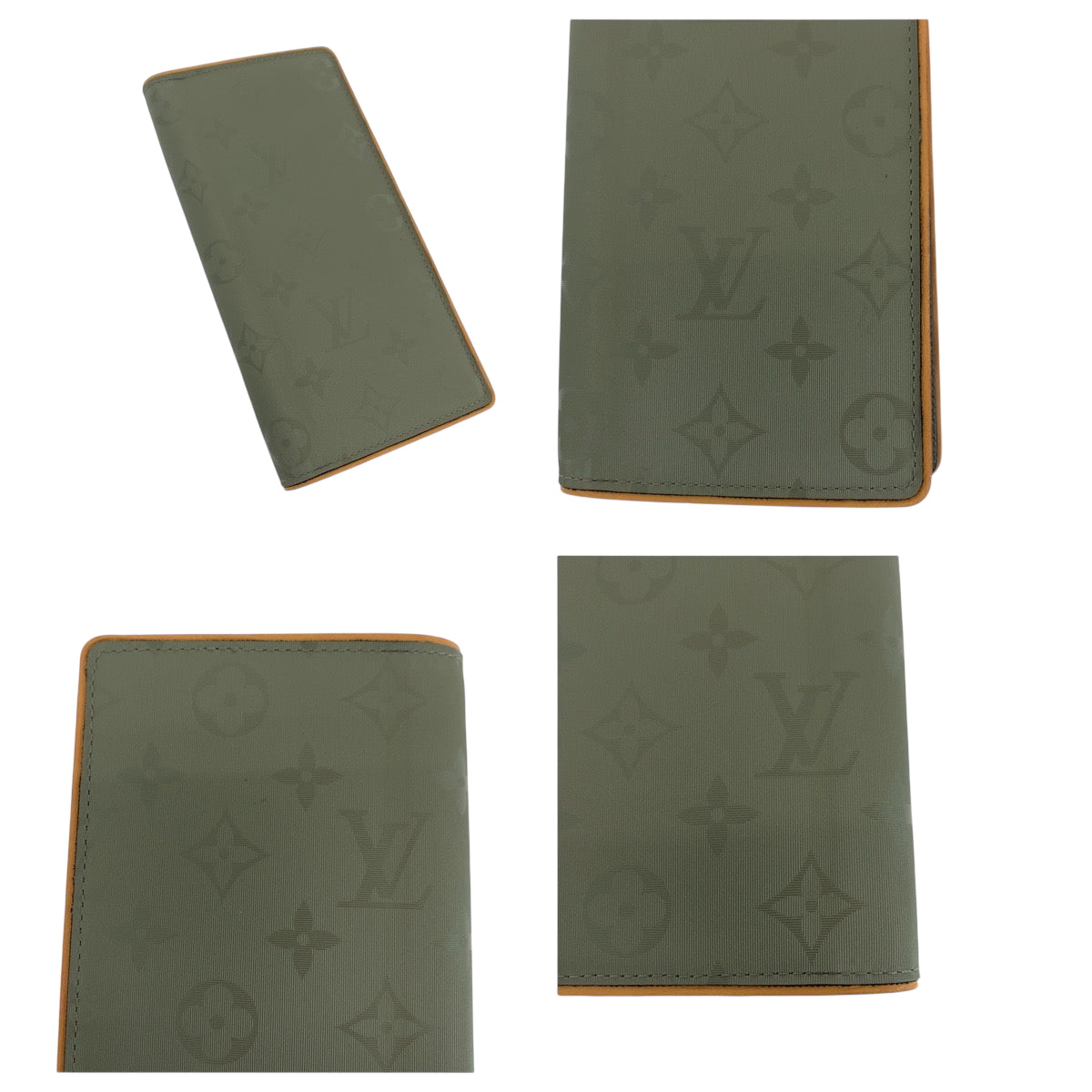 LOUIS VUITTON Long Wallet Purse M63236  leather Gray Brown SilverMetal Long Wallet Purse Monogram titanium Portefeuille Braza mens Used Authentic