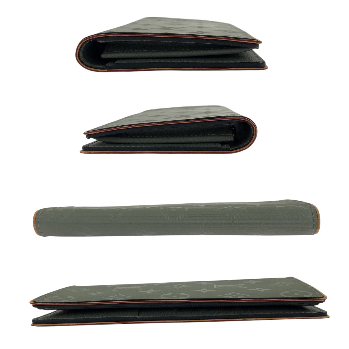 LOUIS VUITTON Long Wallet Purse M63236  leather Gray Brown SilverMetal Long Wallet Purse Monogram titanium Portefeuille Braza mens Used Authentic