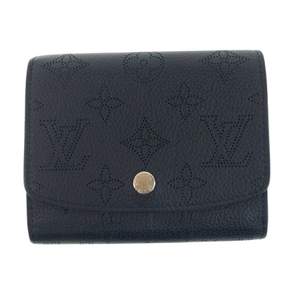 LOUIS VUITTON Bifold Wallet M67498 leather Black SilverMetal Monogram Mahina Portefeuille Iris XS