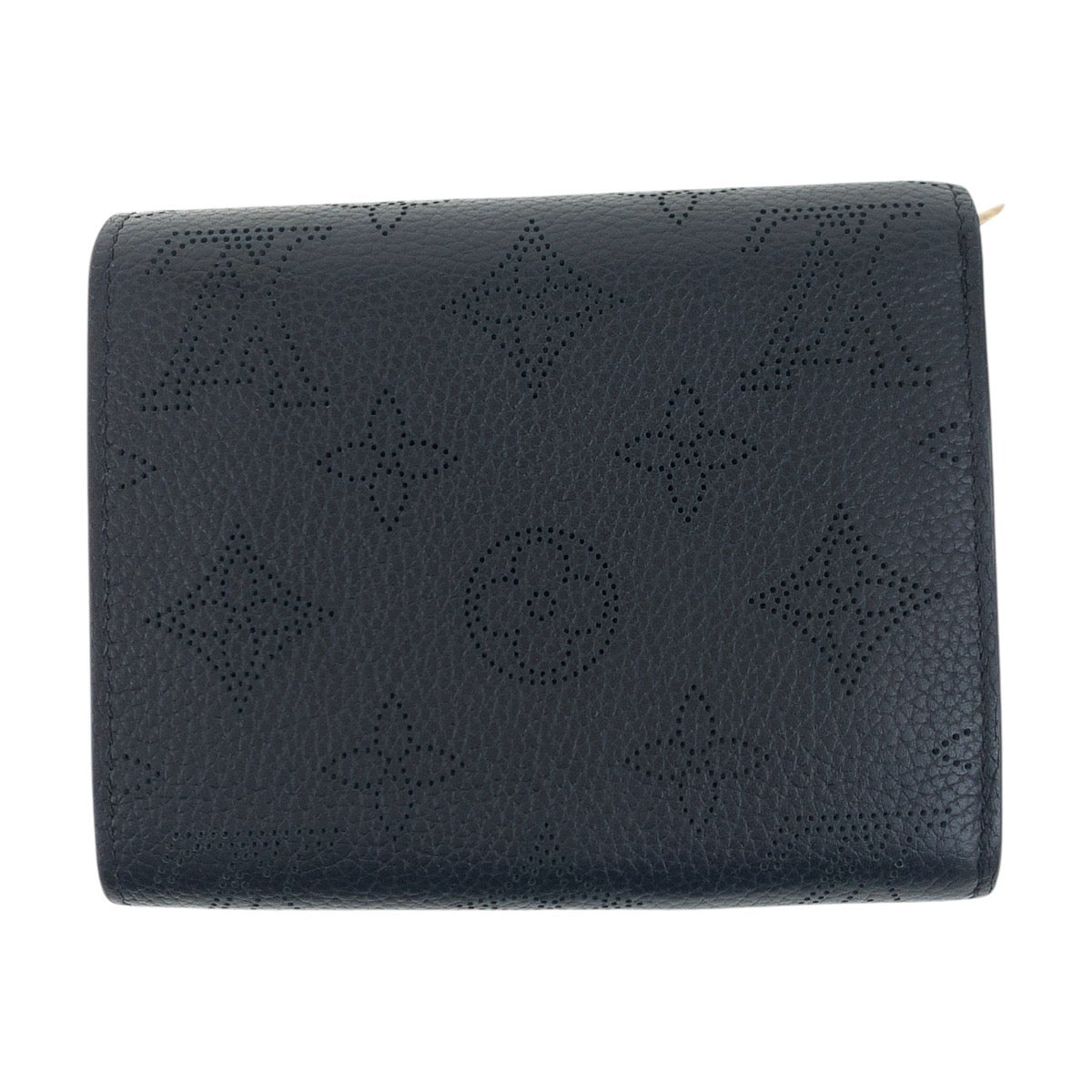 LOUIS VUITTON Bifold Wallet M67498 leather Black SilverMetal Monogram Mahina Portefeuille Iris XS