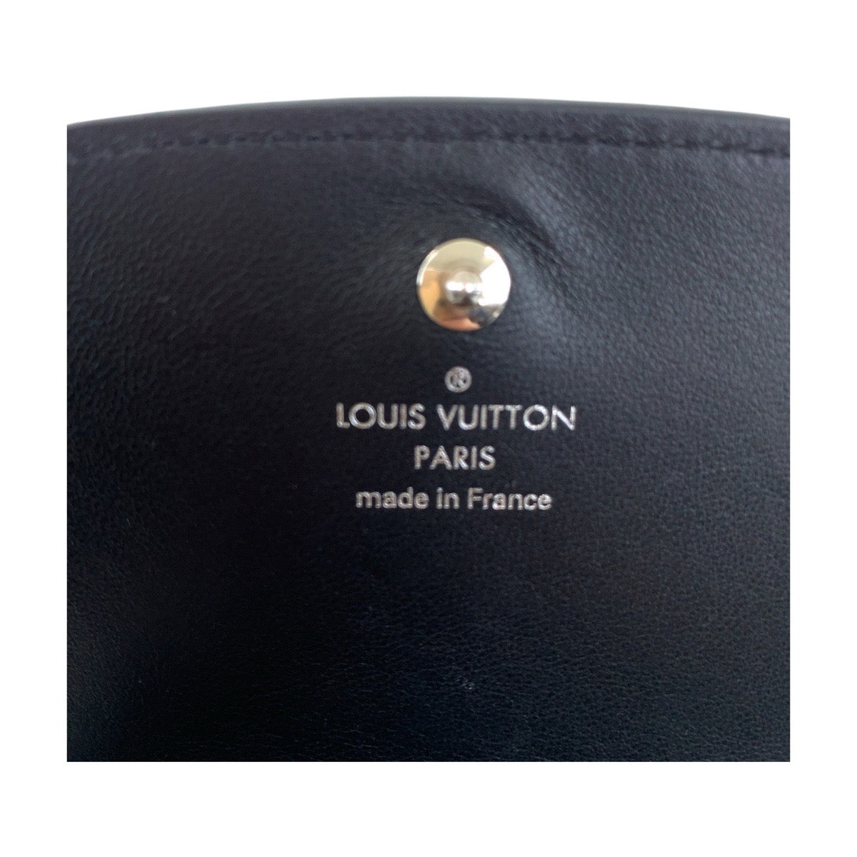 LOUIS VUITTON Bifold Wallet M67498 leather Black SilverMetal Monogram Mahina Portefeuille Iris XS