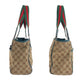 GUCCI Tote Bag 145810 GG canvas Beige Green SilverMetal Sherry line