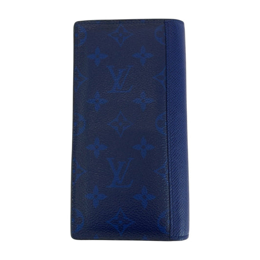 LOUIS VUITTON Long Wallet Purse M30297 Taiga Cobalt Blue SilverMetal Taigalama Portefeuille Braza