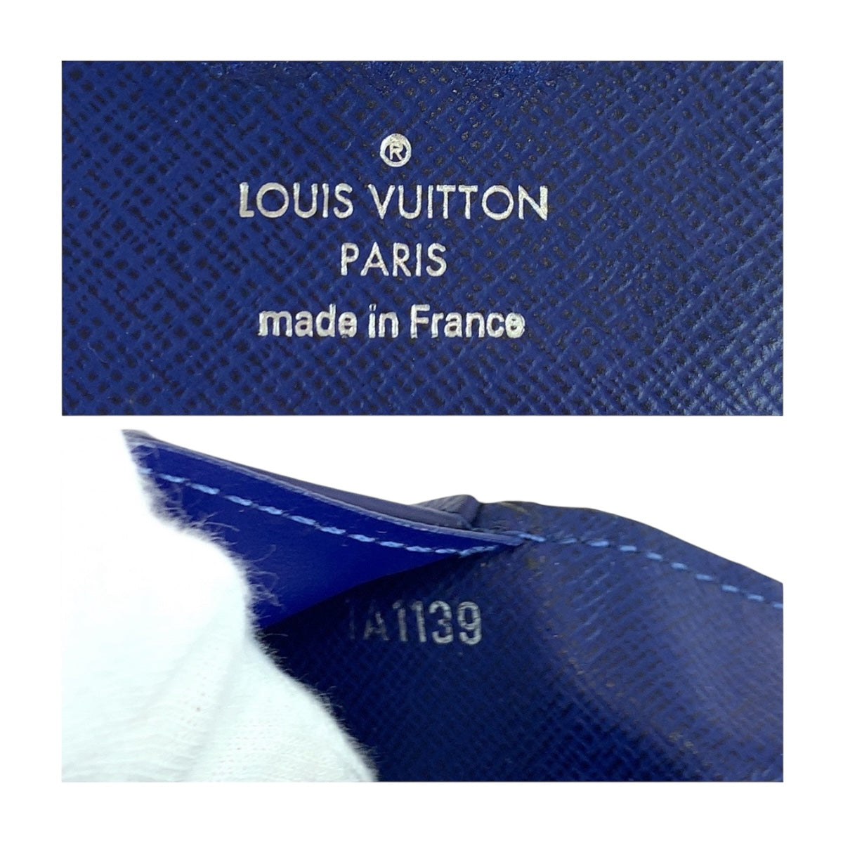 LOUIS VUITTON Long Wallet Purse M30297 Taiga Cobalt Blue SilverMetal Taigalama Portefeuille Braza