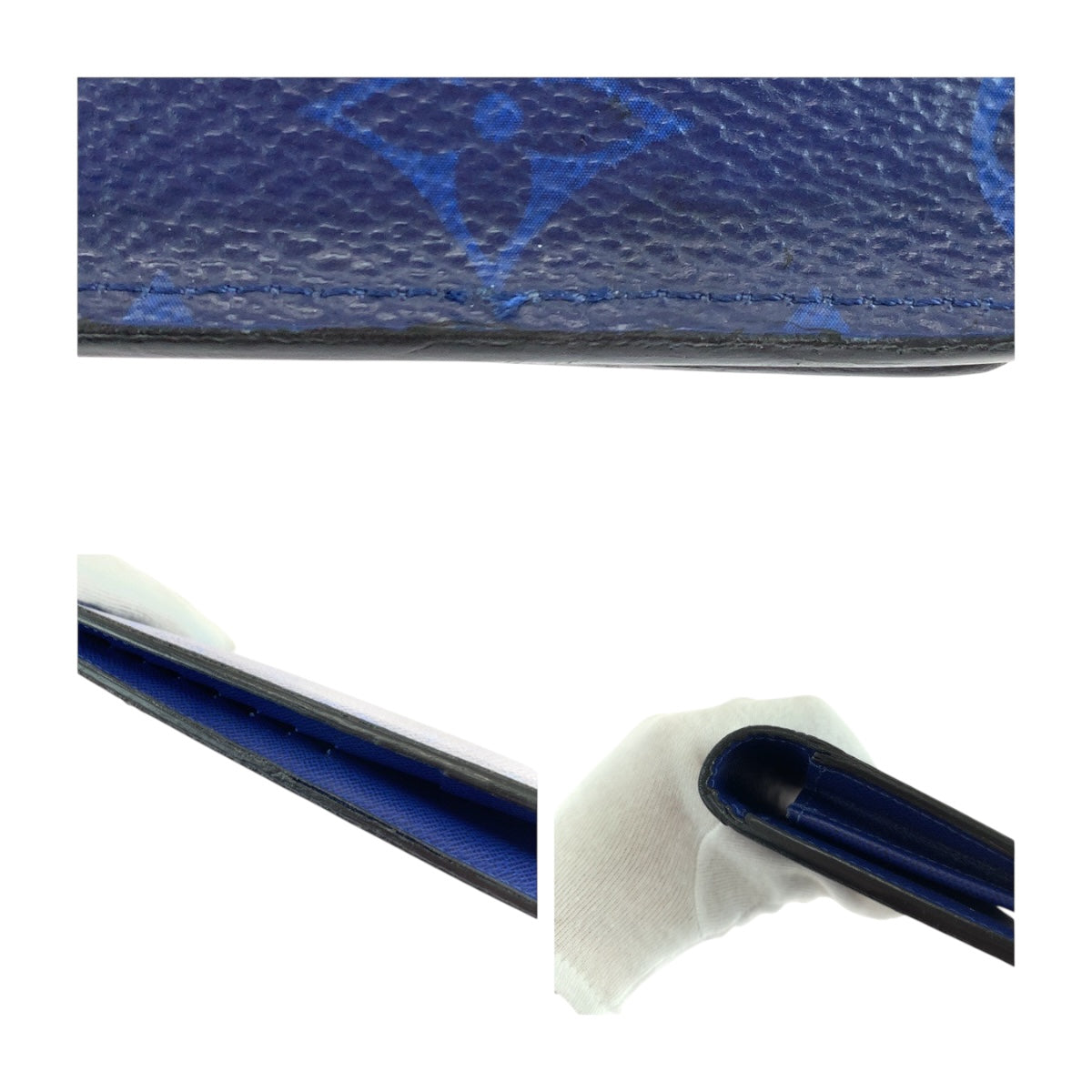 LOUIS VUITTON Long Wallet Purse M30297 Taiga Cobalt Blue SilverMetal Taigalama Portefeuille Braza