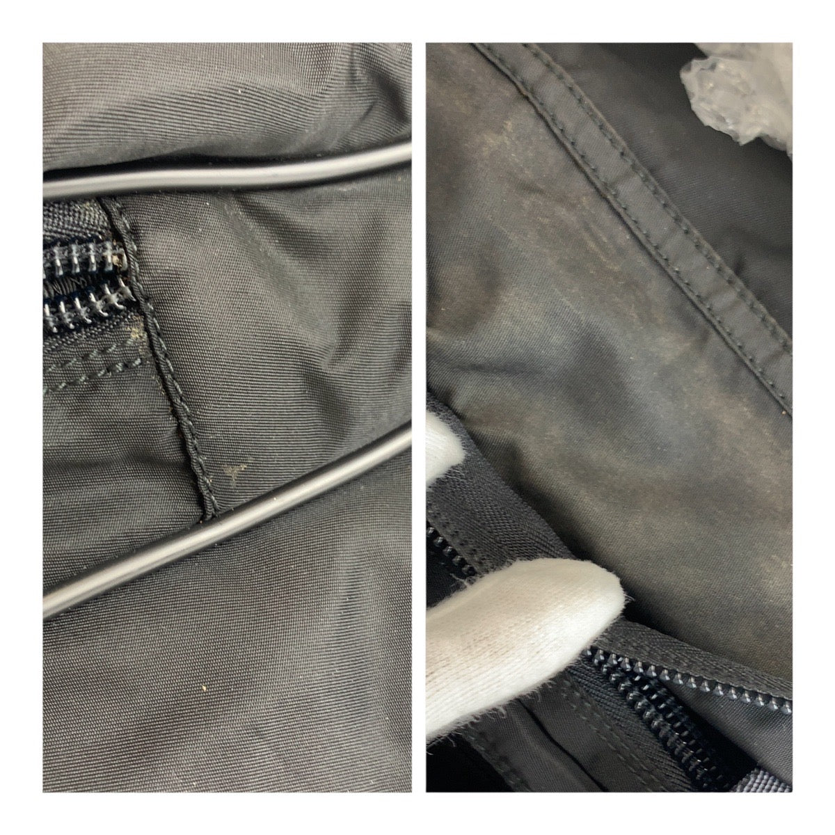 PRADA Business bag Nylon Black SilverMetal Test Triangle With logo