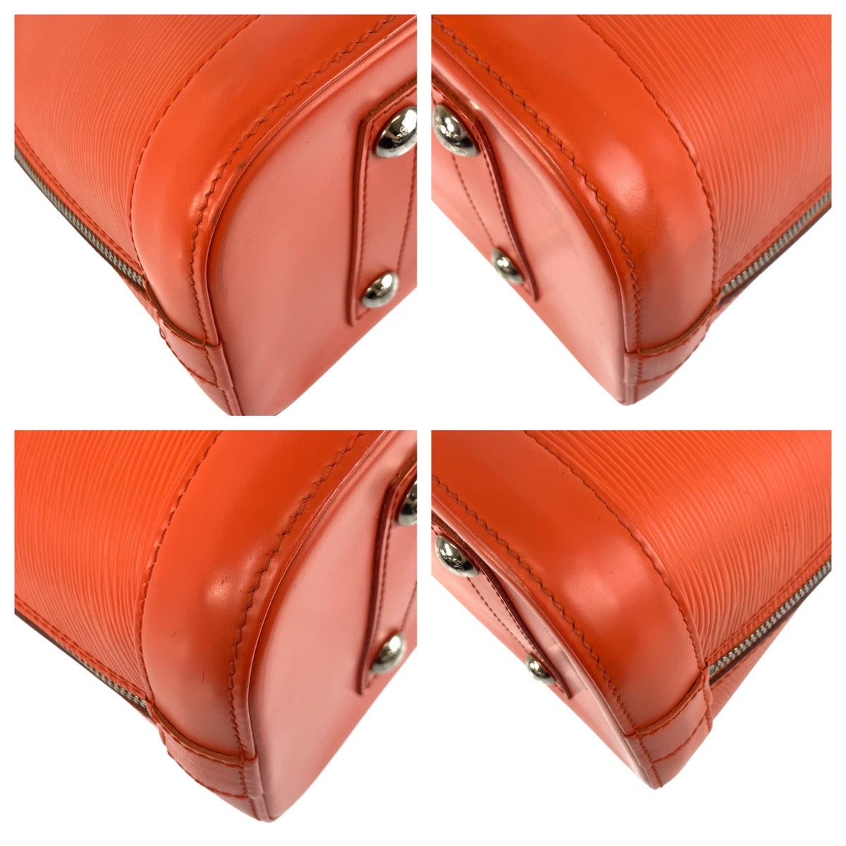 LOUIS VUITTON Handbag M40623 leather Pimon Orange Silver Metal Epi Alma PM