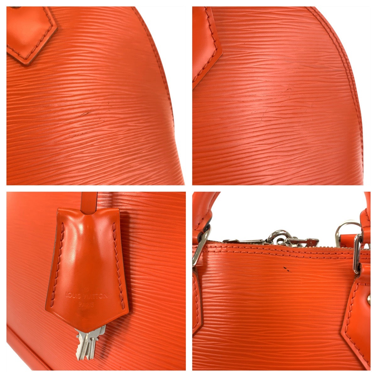 LOUIS VUITTON Handbag M40623 leather Pimon Orange Silver Metal Epi Alma PM