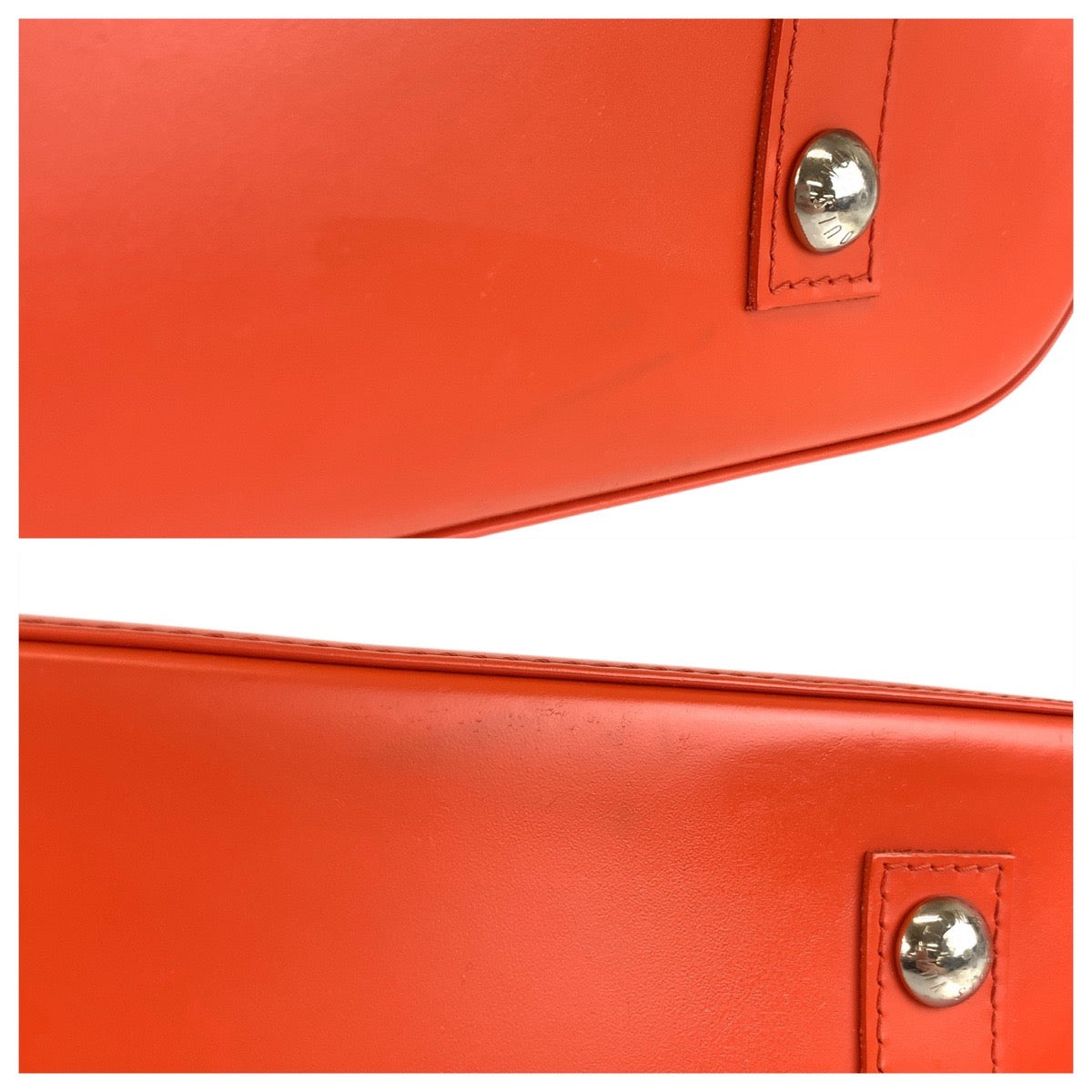 LOUIS VUITTON Handbag M40623 leather Pimon Orange Silver Metal Epi Alma PM