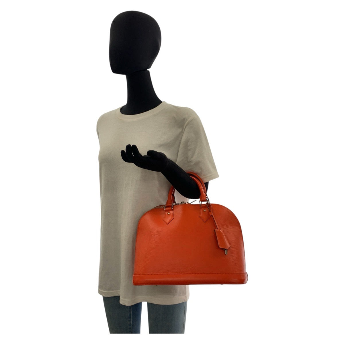 LOUIS VUITTON Handbag M40623 leather Pimon Orange Silver Metal Epi Alma PM