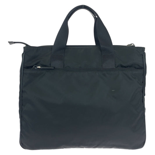PRADA Business bag Nylon Black SilverMetal Testo Saffiano