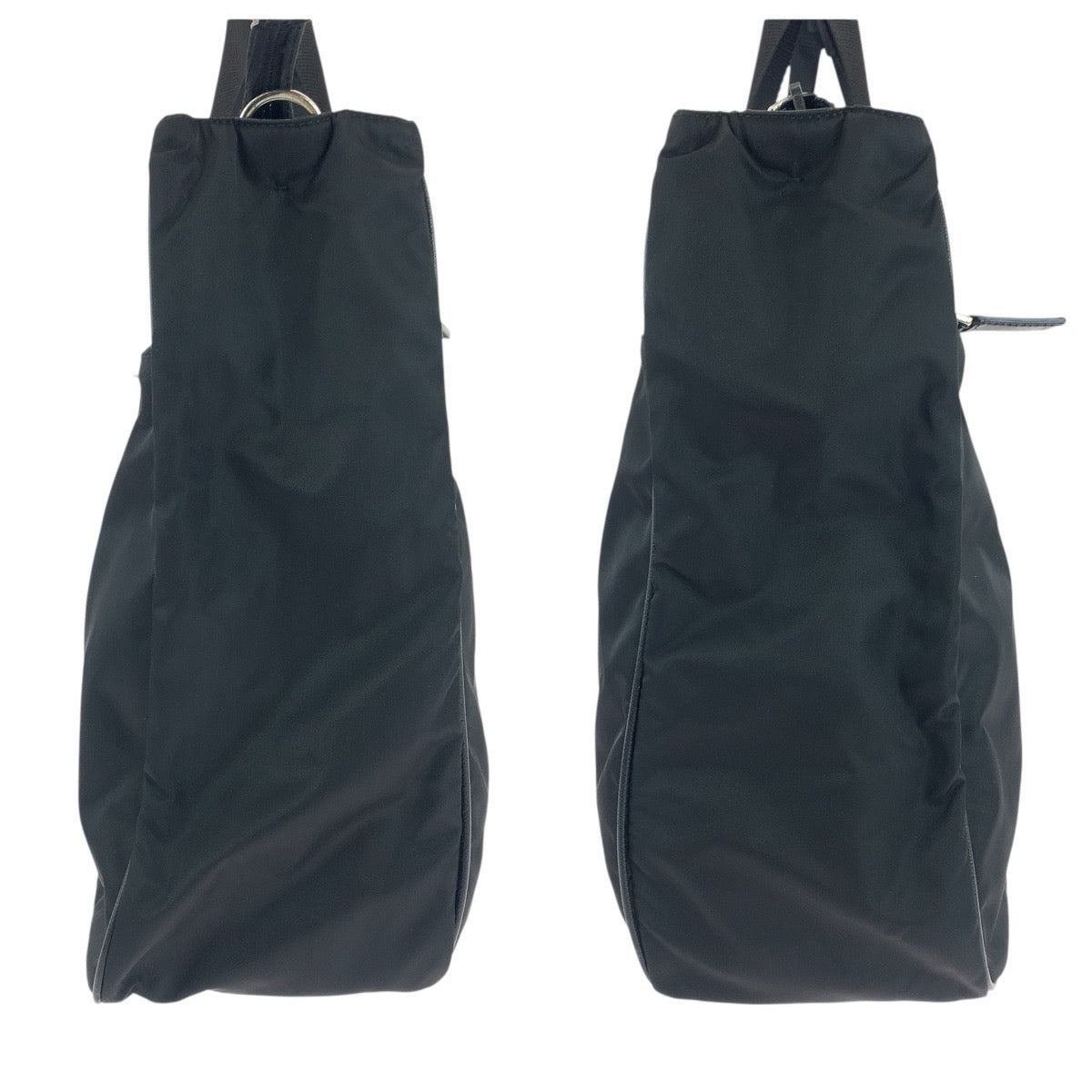 PRADA Business bag Nylon Black SilverMetal Testo Saffiano