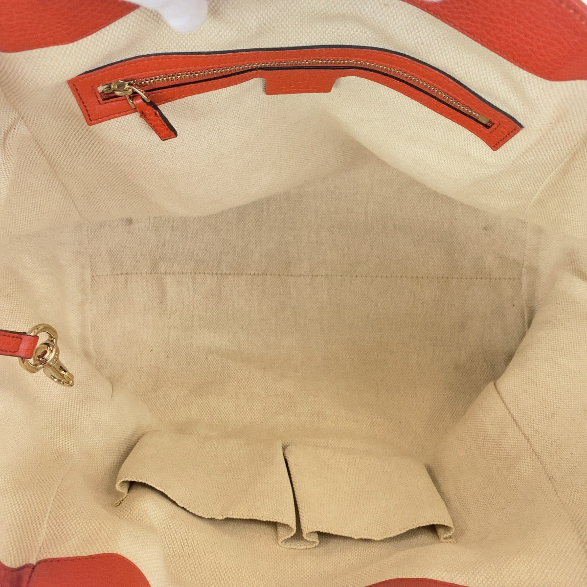GUCCI Tote Bag 282309 leather Red Orange Gold Metal Soho