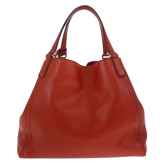 GUCCI Tote Bag 282309 leather Red Orange Gold Metal Soho