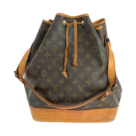 LOUIS VUITTON Shoulder Bag M42224 PVC Brown Gold Metal Monogram Noe