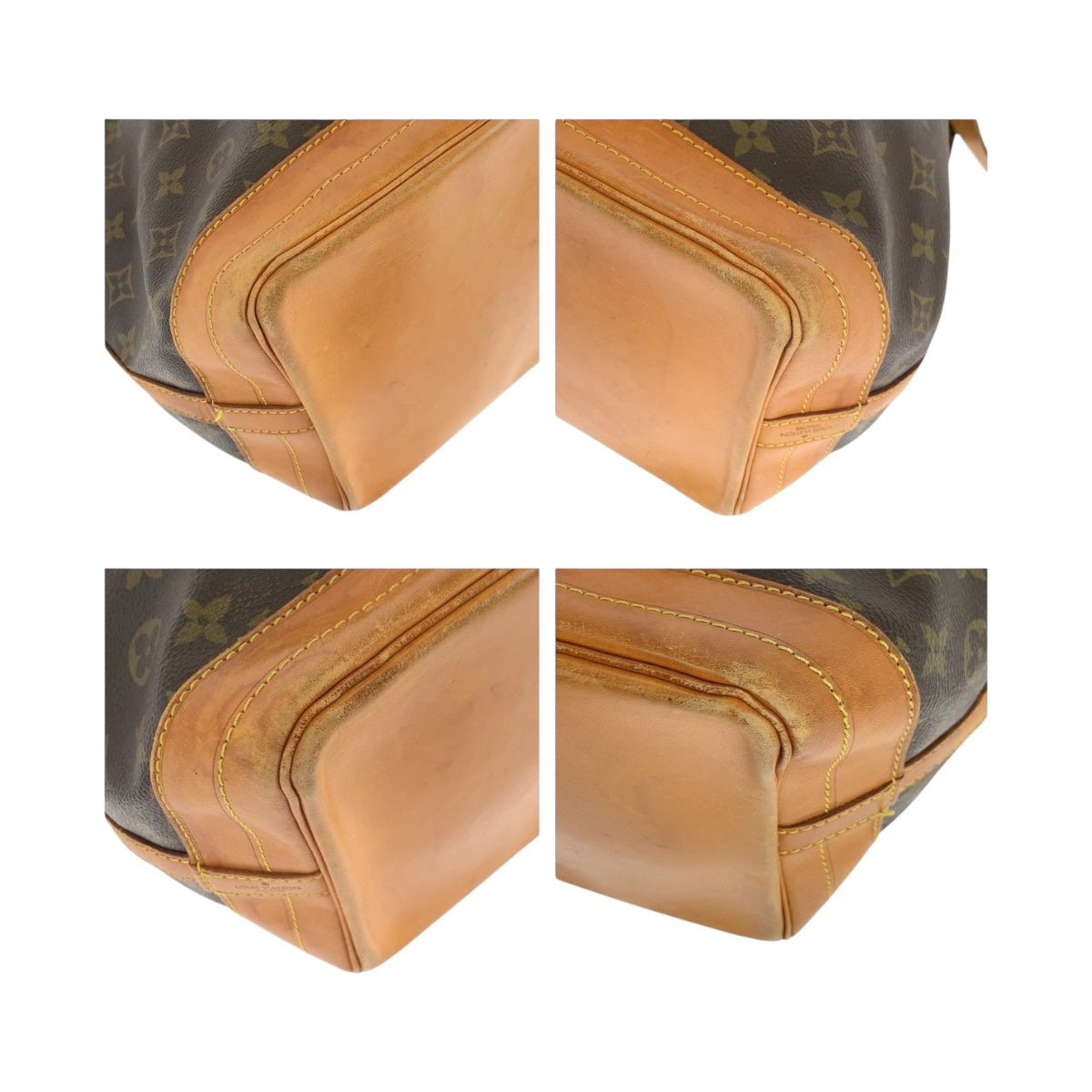 LOUIS VUITTON Shoulder Bag M42224 PVC Brown Gold Metal Monogram Noe
