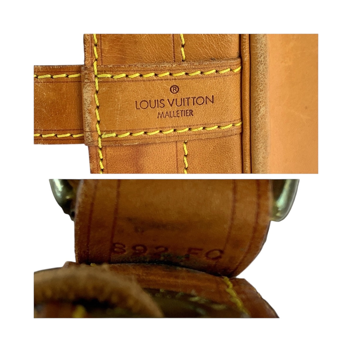 LOUIS VUITTON Shoulder Bag M42224 PVC Brown Gold Metal Monogram Noe