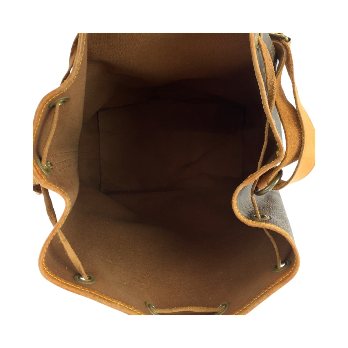 LOUIS VUITTON Shoulder Bag M42224 PVC Brown Gold Metal Monogram Noe