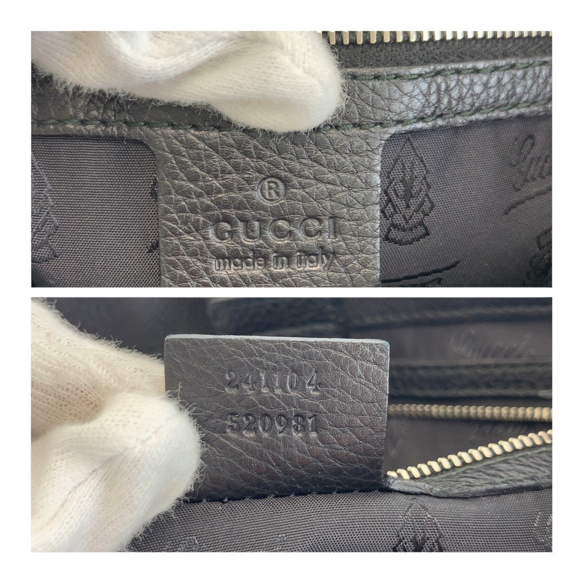 GUCCI Tote Bag 241104 leather black GG Neoprene
