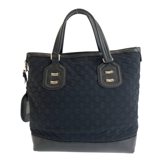 GUCCI Tote Bag 241104 leather black GG Neoprene
