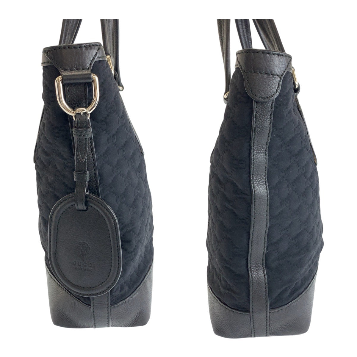 GUCCI Tote Bag 241104 leather black GG Neoprene