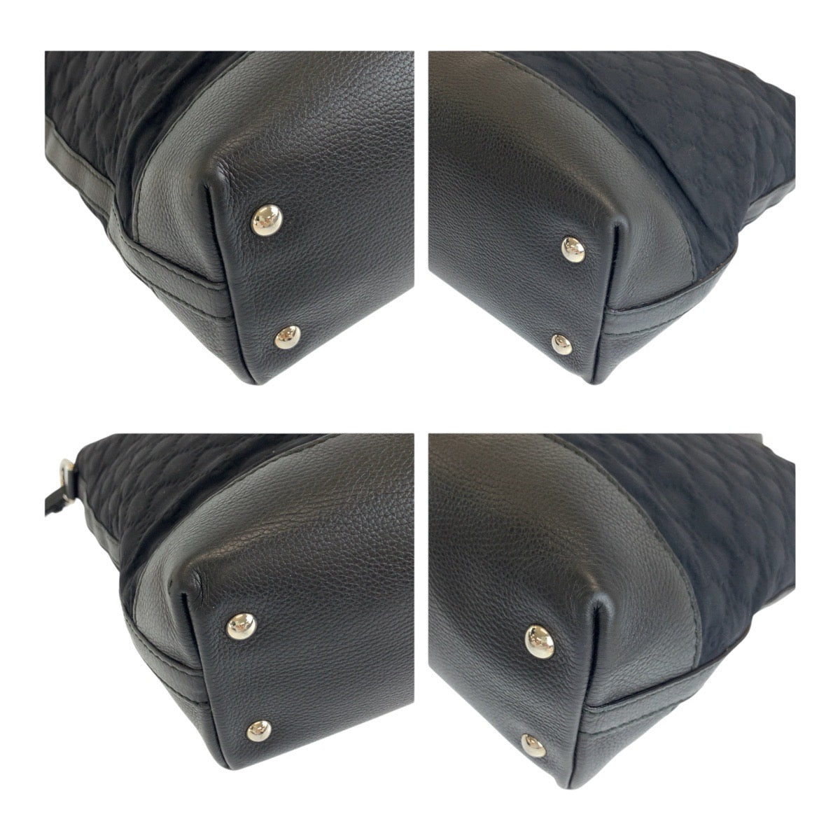 GUCCI Tote Bag 241104 leather black GG Neoprene