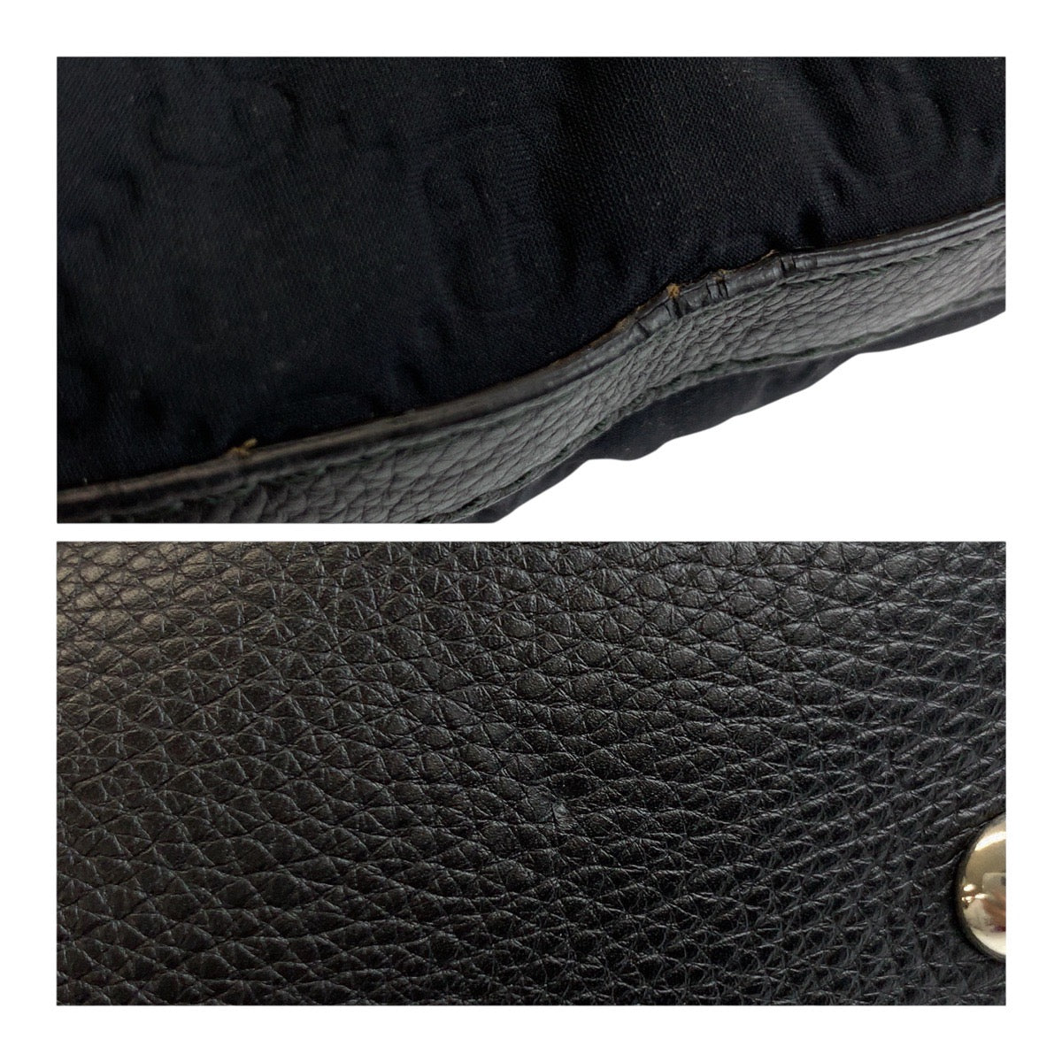 GUCCI Tote Bag 241104 leather black GG Neoprene