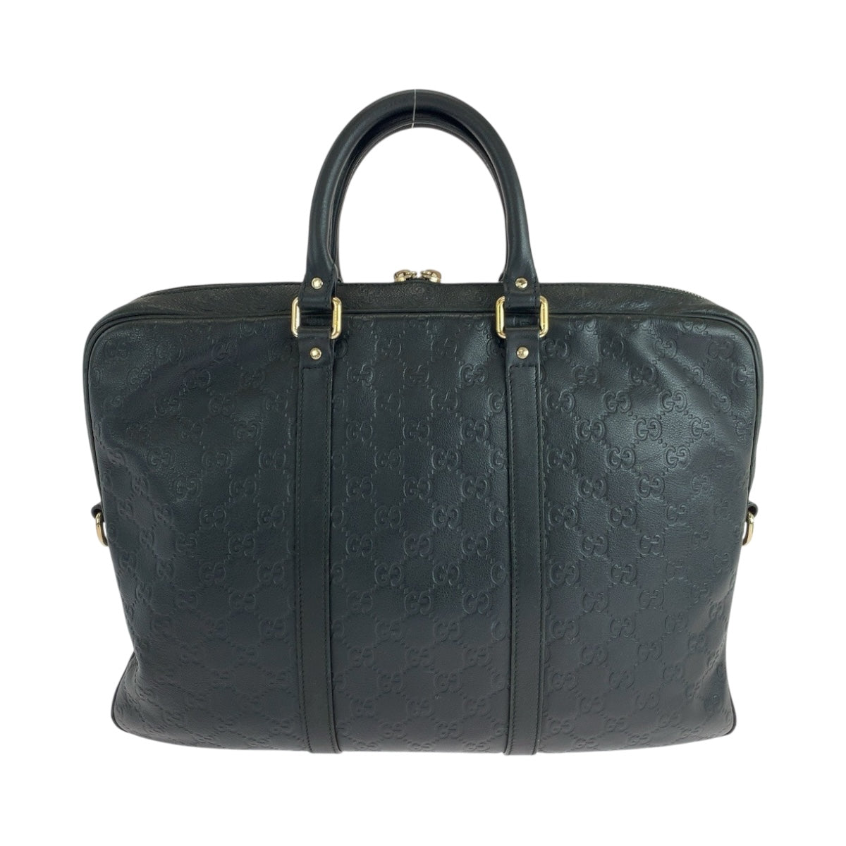 GUCCI Business bag 208463 leather Black SilverMetal Guccisima