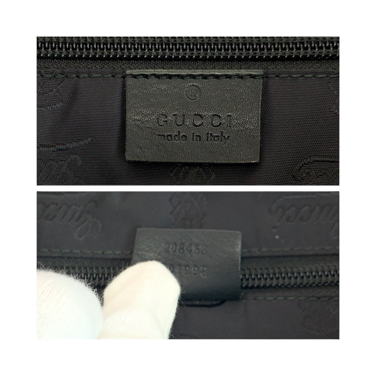 GUCCI Business bag 208463 leather Black SilverMetal Guccisima
