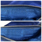 PRADA Handbag Nylon Blue Silver Metal Test Triangle With logo