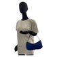PRADA Handbag Nylon Blue Silver Metal Test Triangle With logo