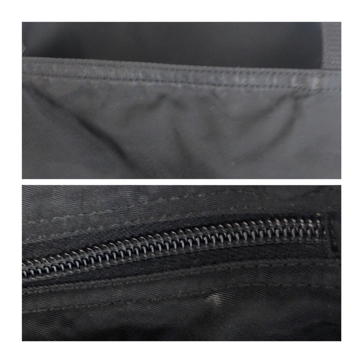 PRADA Tote Bag Nylon Black SilverMetal Test Triangle With logo