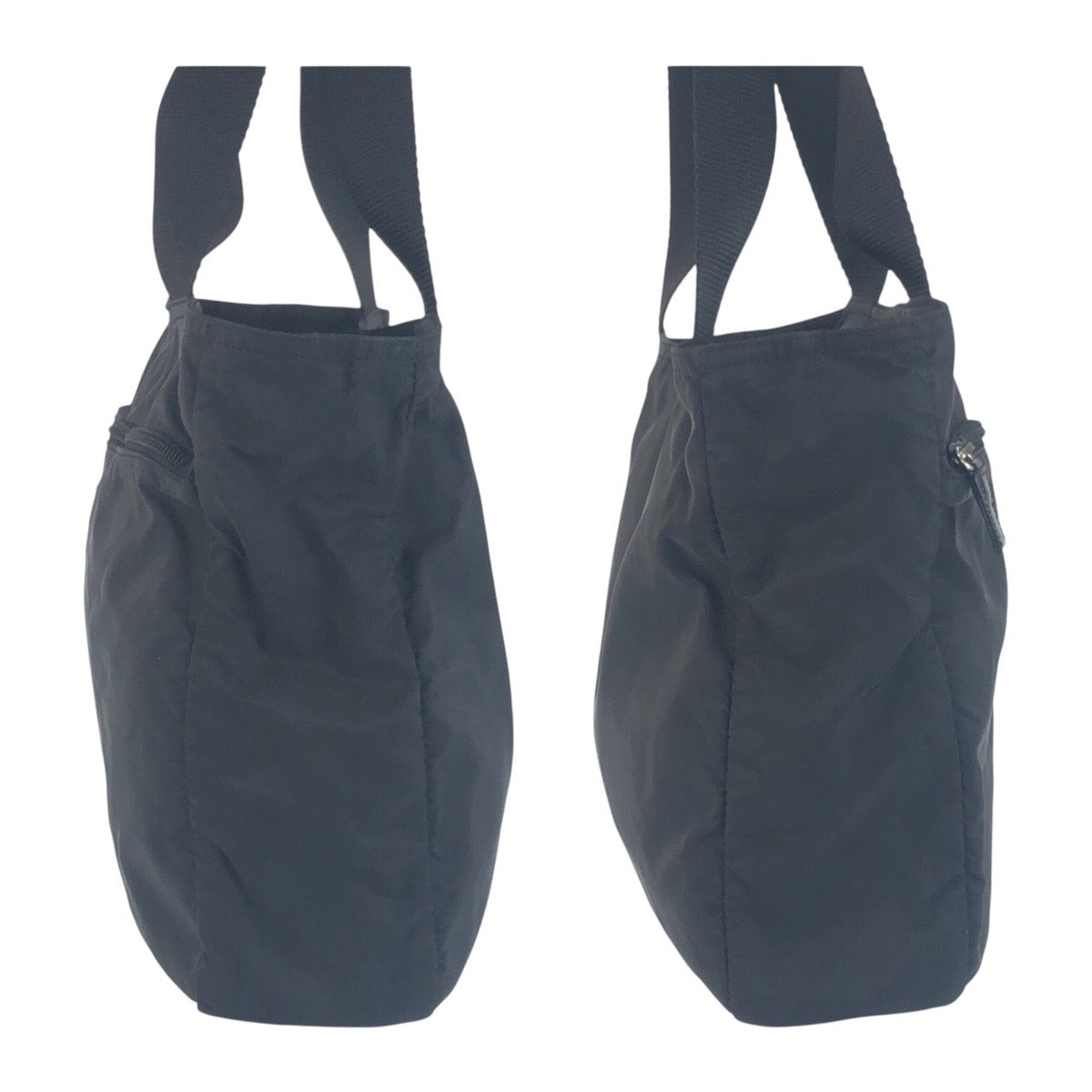 PRADA Tote Bag Nylon Black SilverMetal Test Triangle With logo